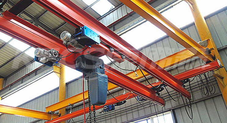 Double beam telescopic aluminum alloy rail crane