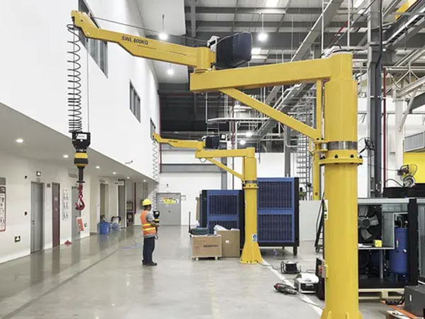 Yellow steel jib crane